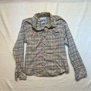 COLUMBIA Women's Plaid Button Up Snap Buttons Lightweight Size S
